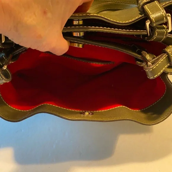 DB Flynn Green Saffiano Leather Shoulderbag Satchel - Picture 4 of 9